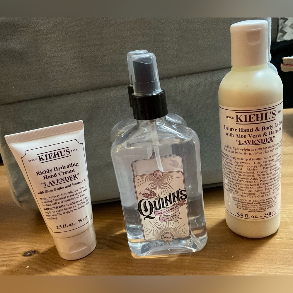 Kiehls: duo/set of lavender from Kiehls and Quinn. Never been open. Brand new.